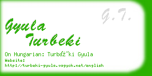 gyula turbeki business card